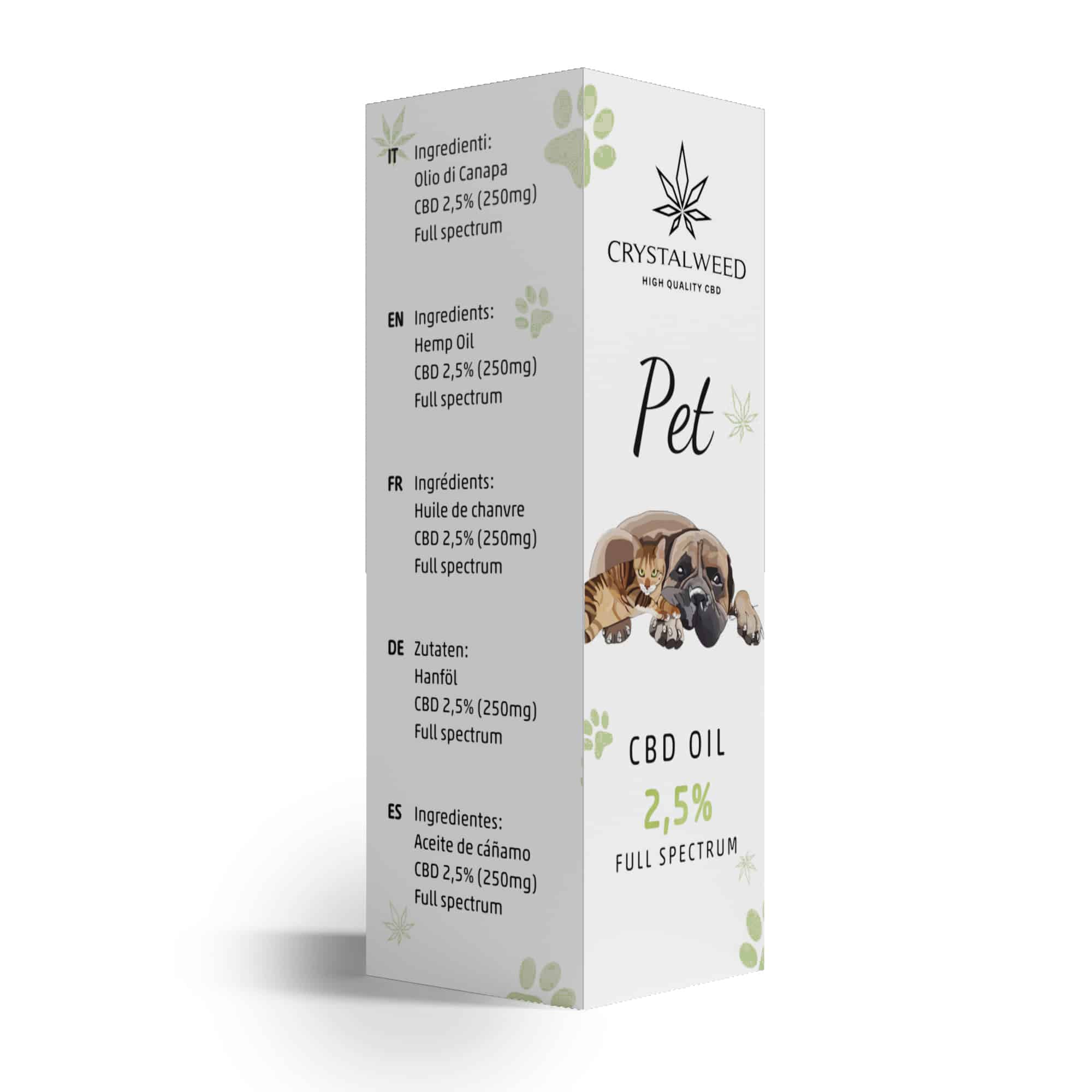 oil CBD pet 2,5% full spectrum confezione