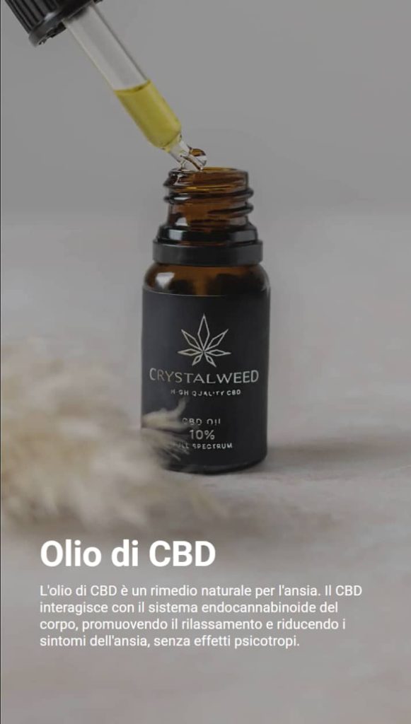 7 prodotti naturali contro lansia 1 Olio di CBD per l'ansia